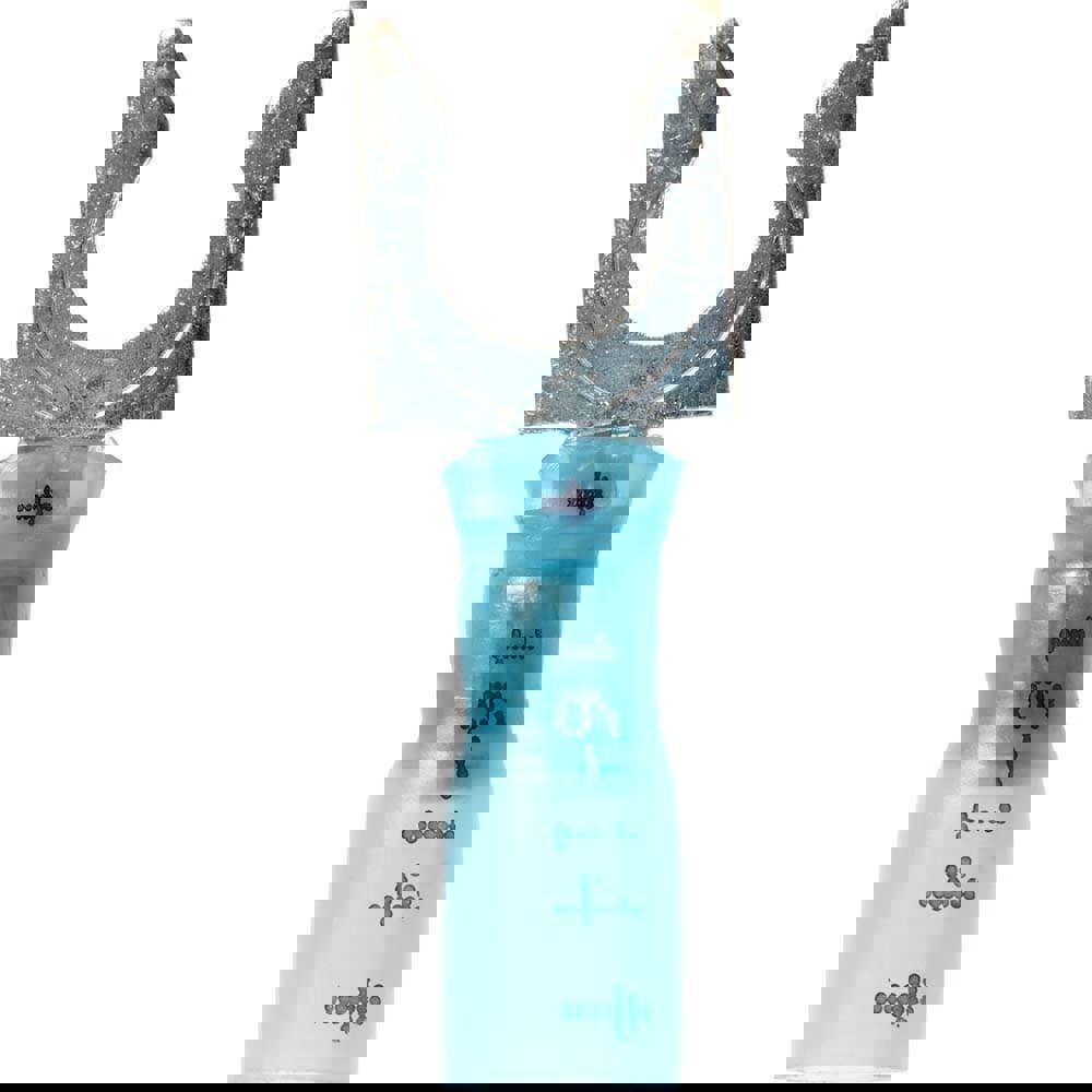 Locking Fork Terminal: Blue, Partially Insulated, #1/4