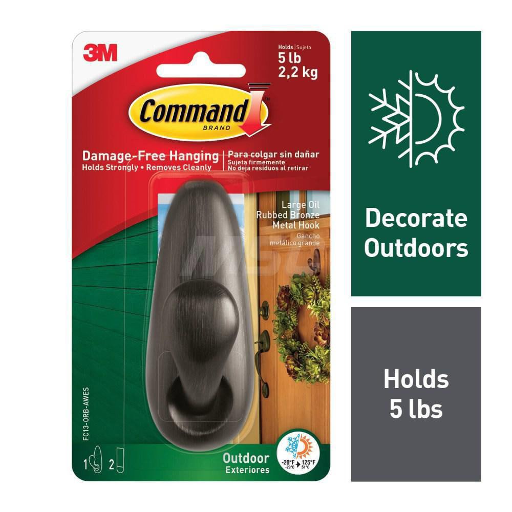 Storage Hook: Adhesive Back Mount, 1.629