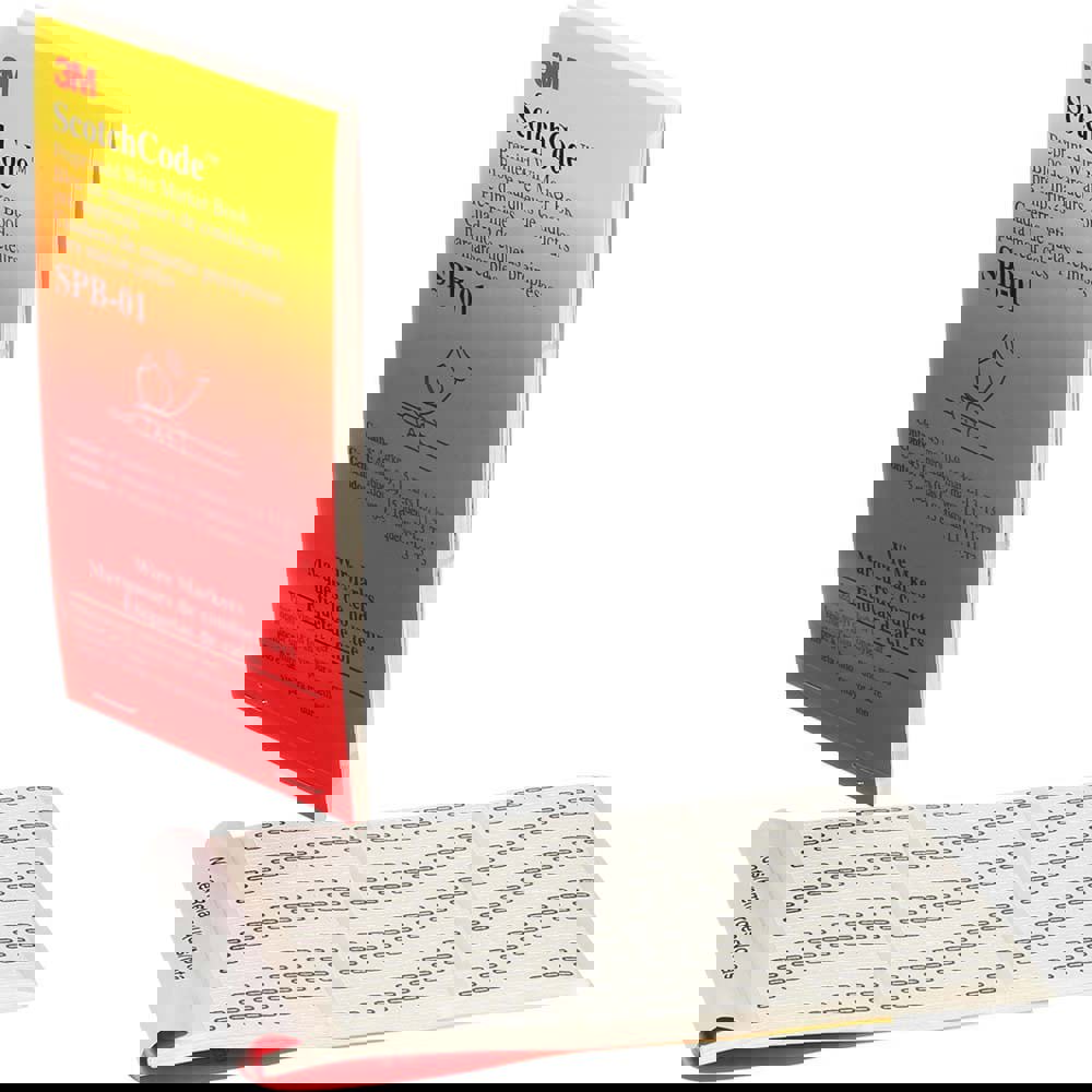 Series SPB-16LC, 450 Labels, 1.37 Inch Long x 0.22 Inch Wide x 1/4mm Thick, Alphanumeric, Electrical Vinyl Film Book