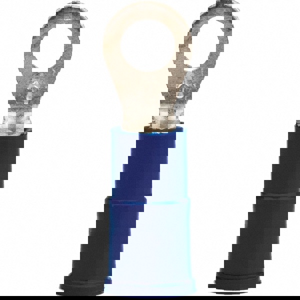 Circular Ring Terminal: Partially Insulated, 16 to 14 AWG, Crimp Connection