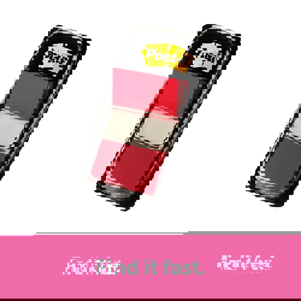 Self-Stick Page Flags; Style: Flag ; Color: Red ; Size: 0.47 in x 1.7 in ; UNSPSC Code: 44120000