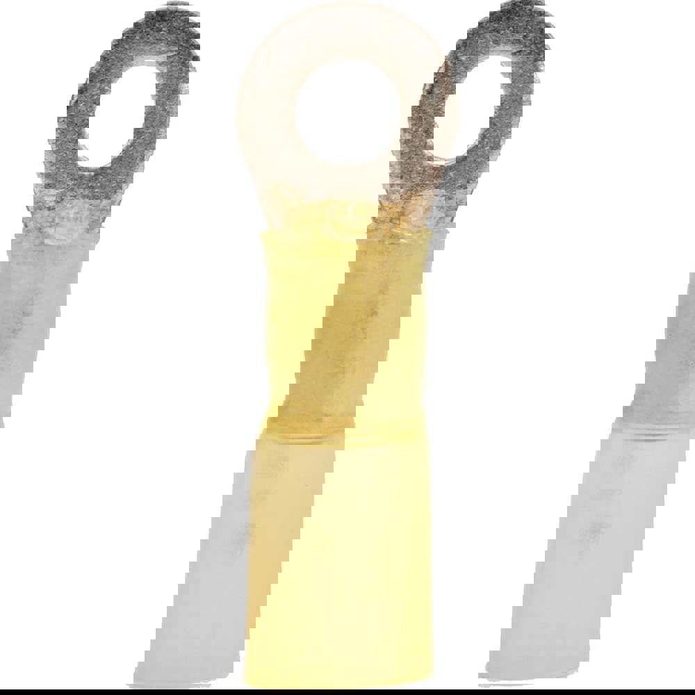 Circular Ring Terminal: Partially Insulated, 12 to 10 AWG, Crimp Connection