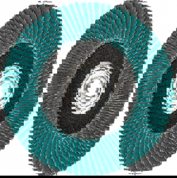 Flap Disc: 5/8-11 Hole, 40 Grit, Zirconia Alumina, Type 27