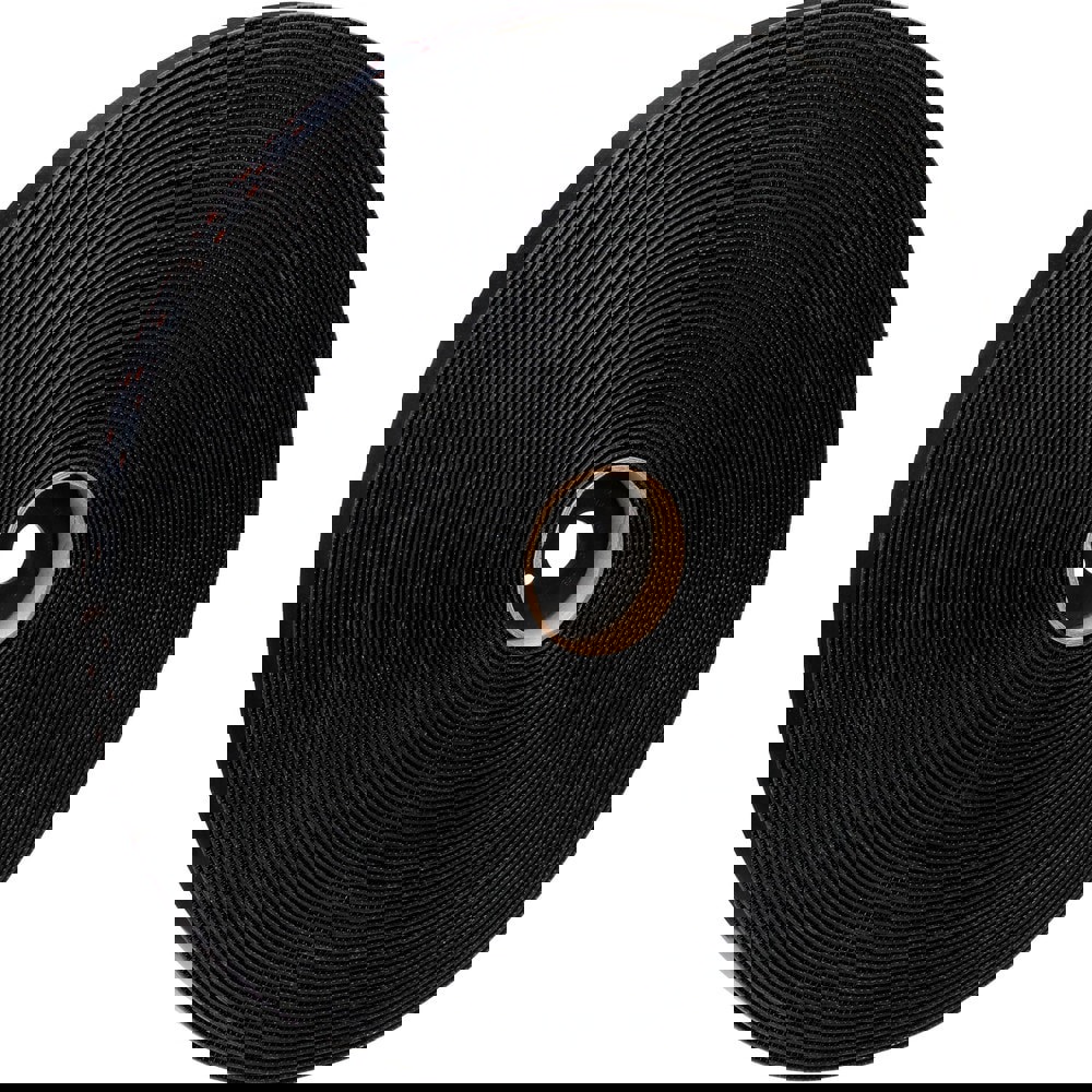 Hook & Loop; Shape: Roll ; Tape Width: 1in ; Tape Length: 50yd ; Color: Black ; Roll Length (yd): 50.00 ; Piece Length (Inch): 1