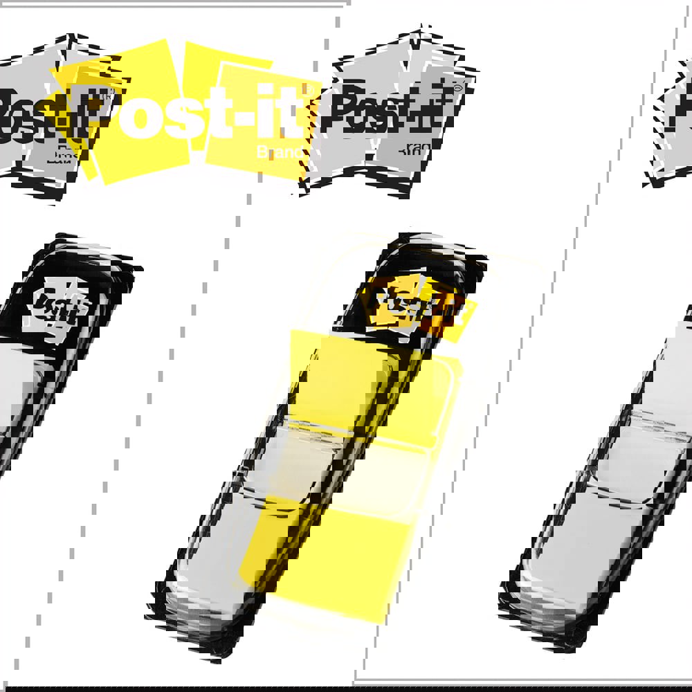 Self-Stick Page Flags; Style: Flag ; Color: Yellow ; Size: 1 in x 1.7 in ; UNSPSC Code: 44120000