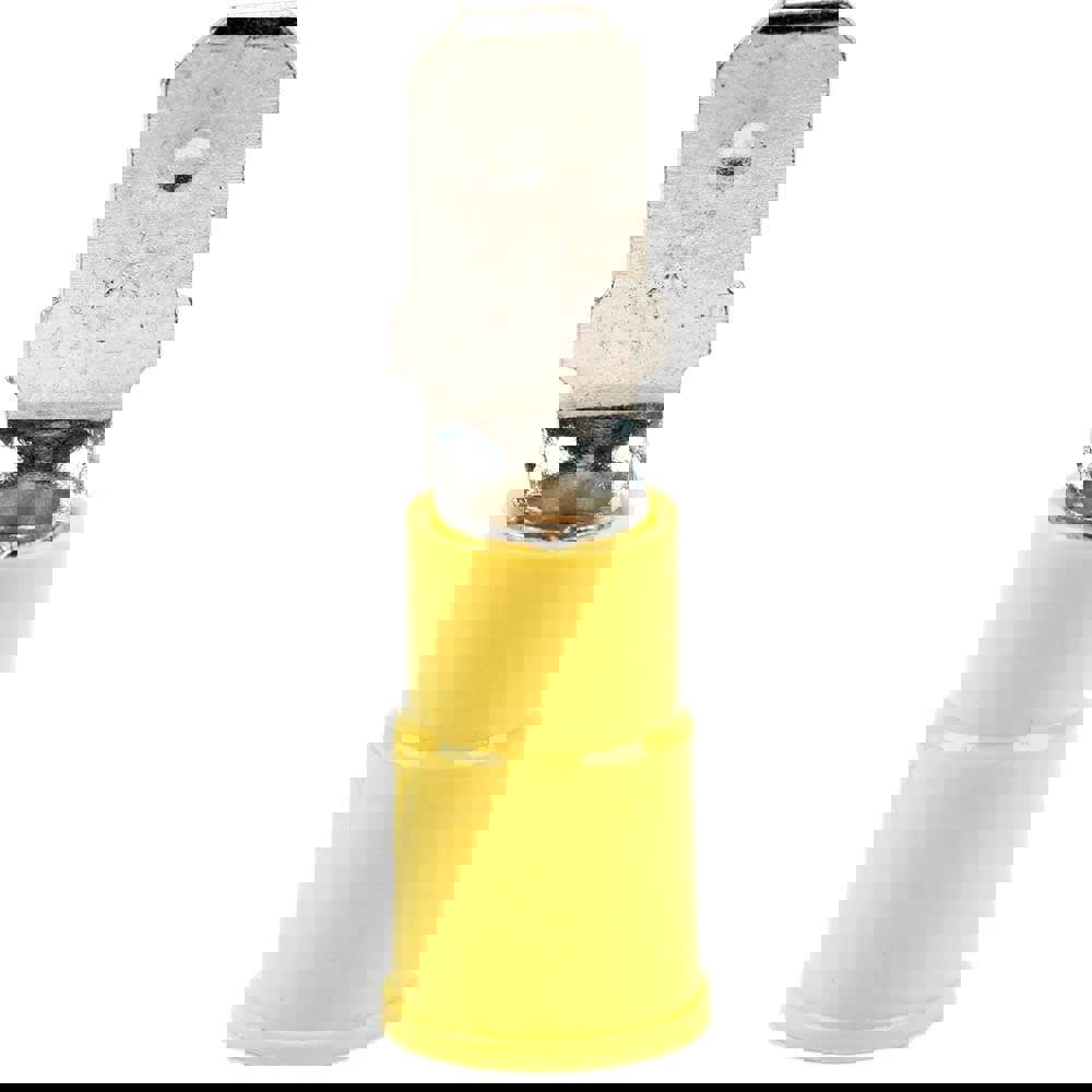 Wire Disconnect: Male, Yellow, Vinyl, 12-10 AWG, 1/4