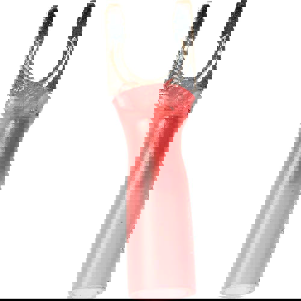 Locking Fork Terminal: Red, Partially Insulated, #10 Stud, Crimp