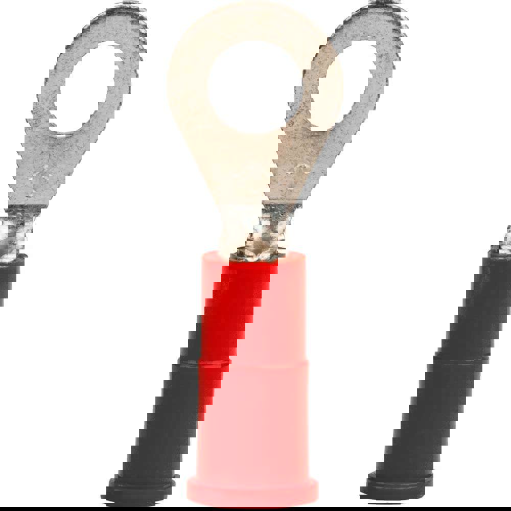 Circular Ring Terminal: Partially Insulated, 22 to 18 AWG, Crimp Connection