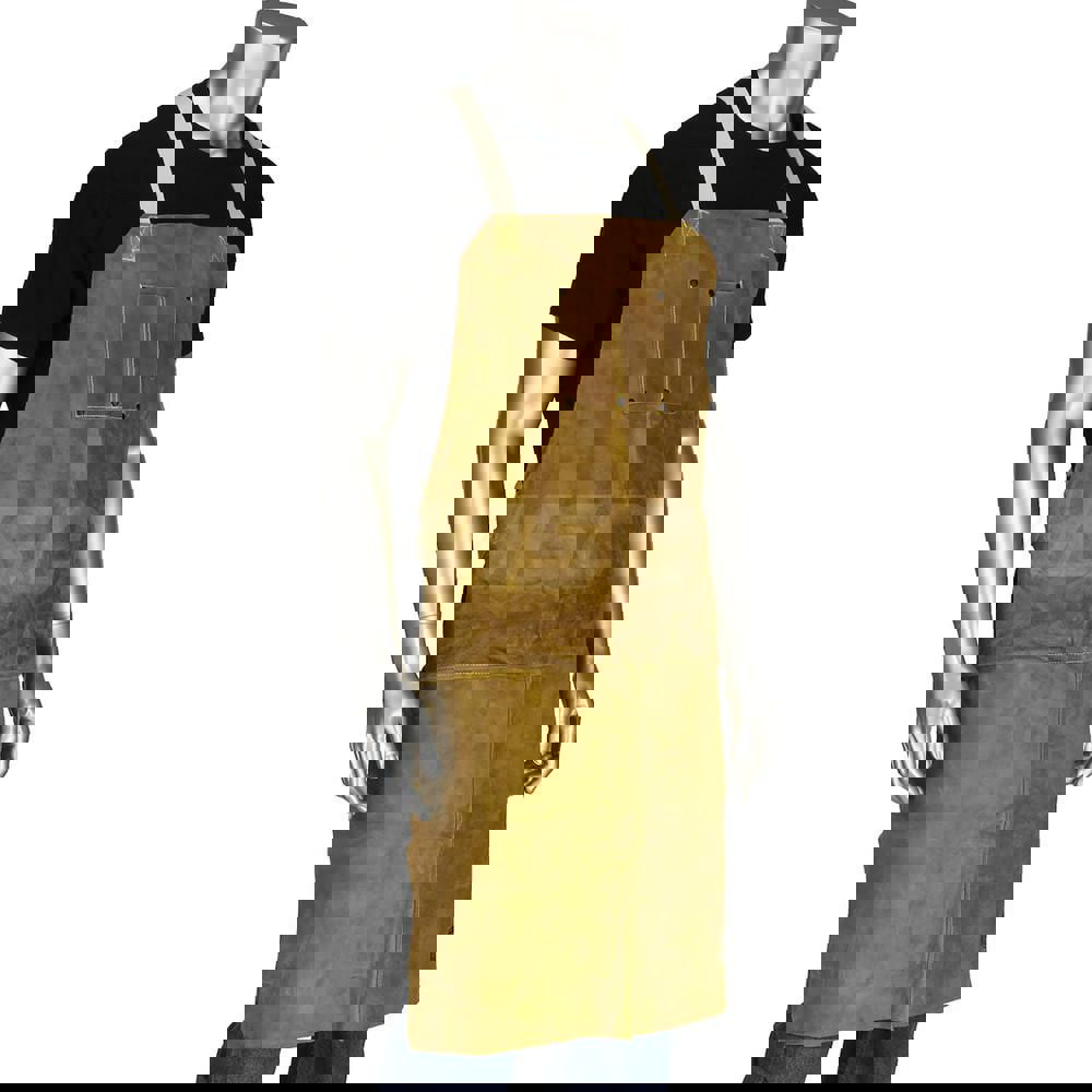 Bib Apron: Welding, Cowhide Leather, 42