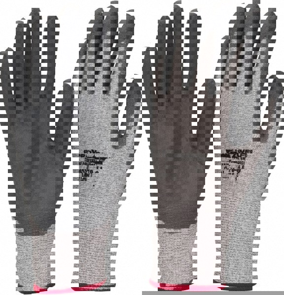 Cut-Resistant Gloves: PRO-SAFE Size Small, ANSI Cut A2, ANSI Puncture 3, Nitrile, Dyneema
