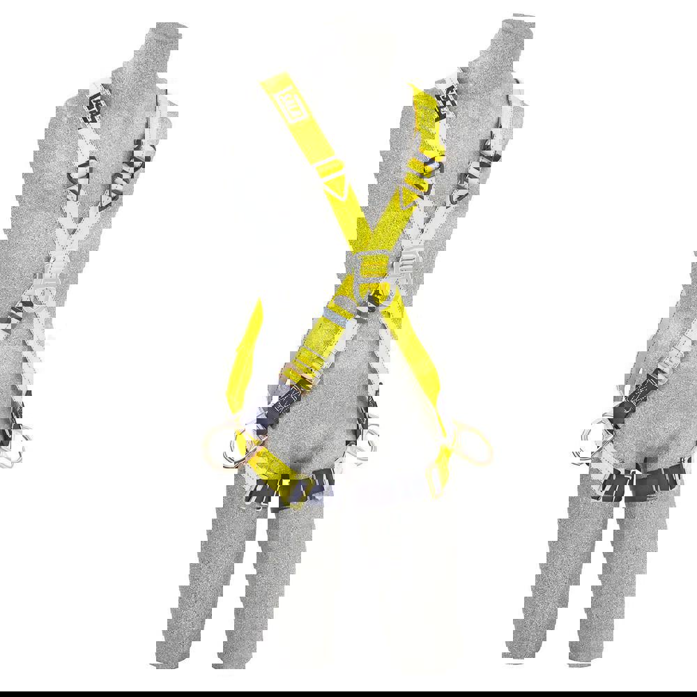 Fall Protection Harnesses: 420 Lb, Cross-Over Style, Size X-Large, For Climbing & Positioning, Polyester, Back Front & Side