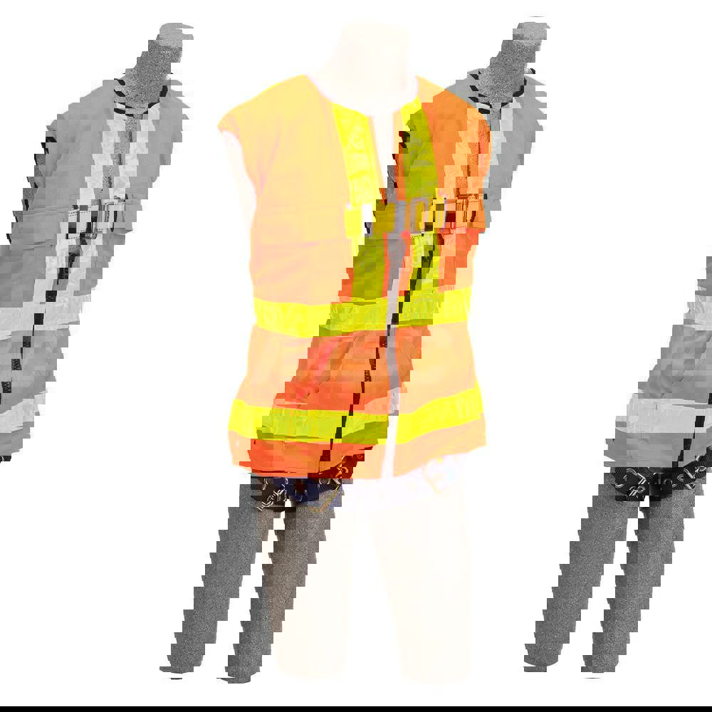Fall Protection Harnesses: 420 Lb, Vest Style, Size Small, For General Industry, Polyester, Back