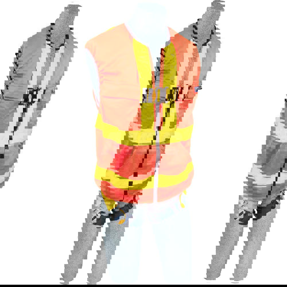 Fall Protection Harnesses: 420 Lb, Vest Style, Size Small, For General Industry, Polyester, Back