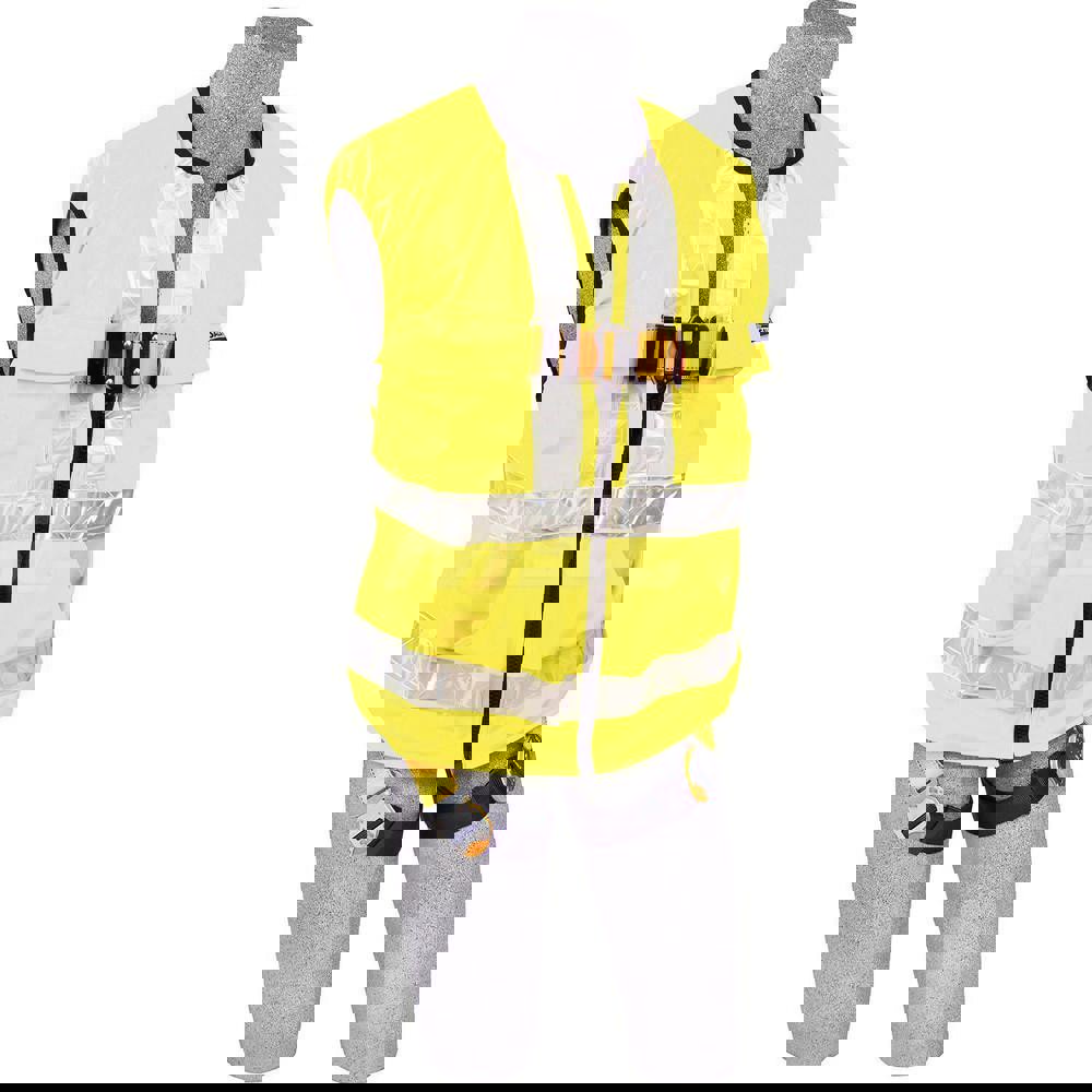 Fall Protection Harnesses: 420 Lb, Vest Style, Size X-Large, For General Industry, Polyester, Back