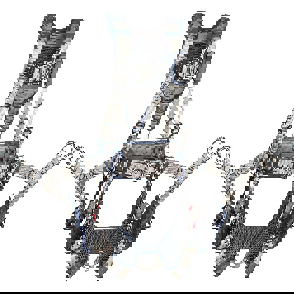 Fall Protection Harnesses: 420 Lb, Tower Climbers Style, Size X-Large, For Climbing, Polyester, Back Front & Side