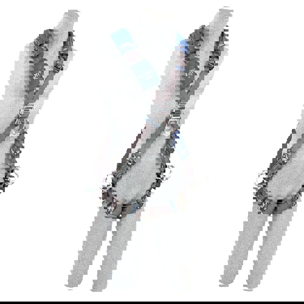 Fall Protection Harnesses: 420 Lb, Cross-Over Style, Size Large, For Climbing & Positioning, Polyester, Back Front & Side