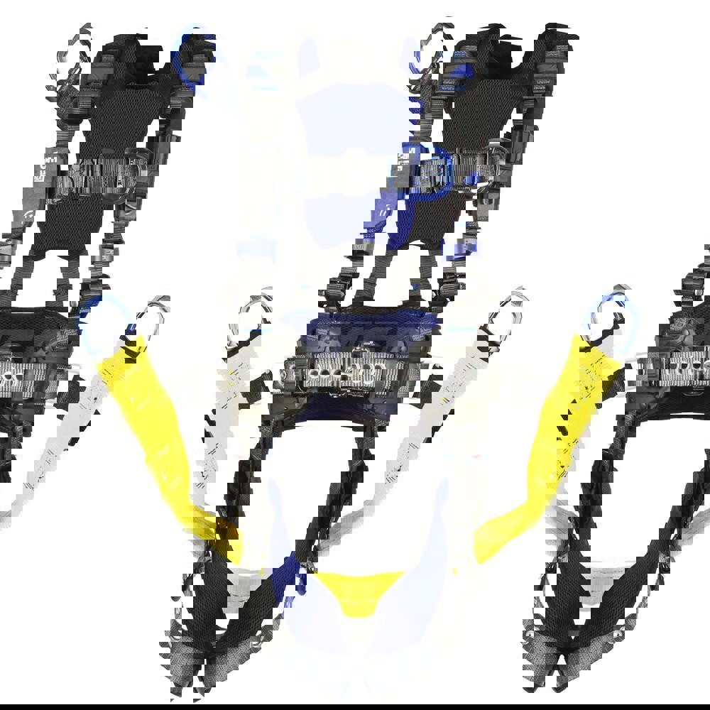 Fall Protection Harnesses: 420 Lb, Vest Style, Size X-Large, For Climbing Positioning Derrick & Oil Rig, Polyester, Back & Front