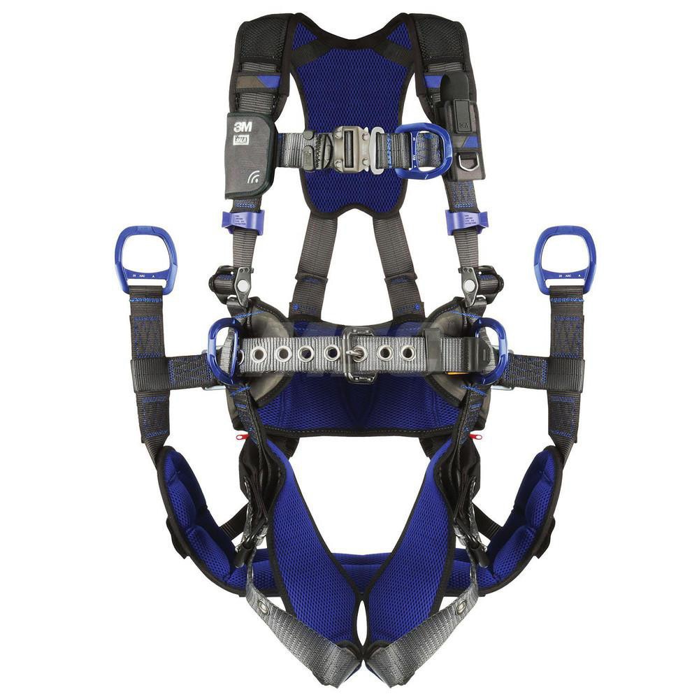 Fall Protection Harnesses: 420 Lb, Tower Climbers Style, Size Medium, For Climbing Positioning & Suspension, Back Front & Hips