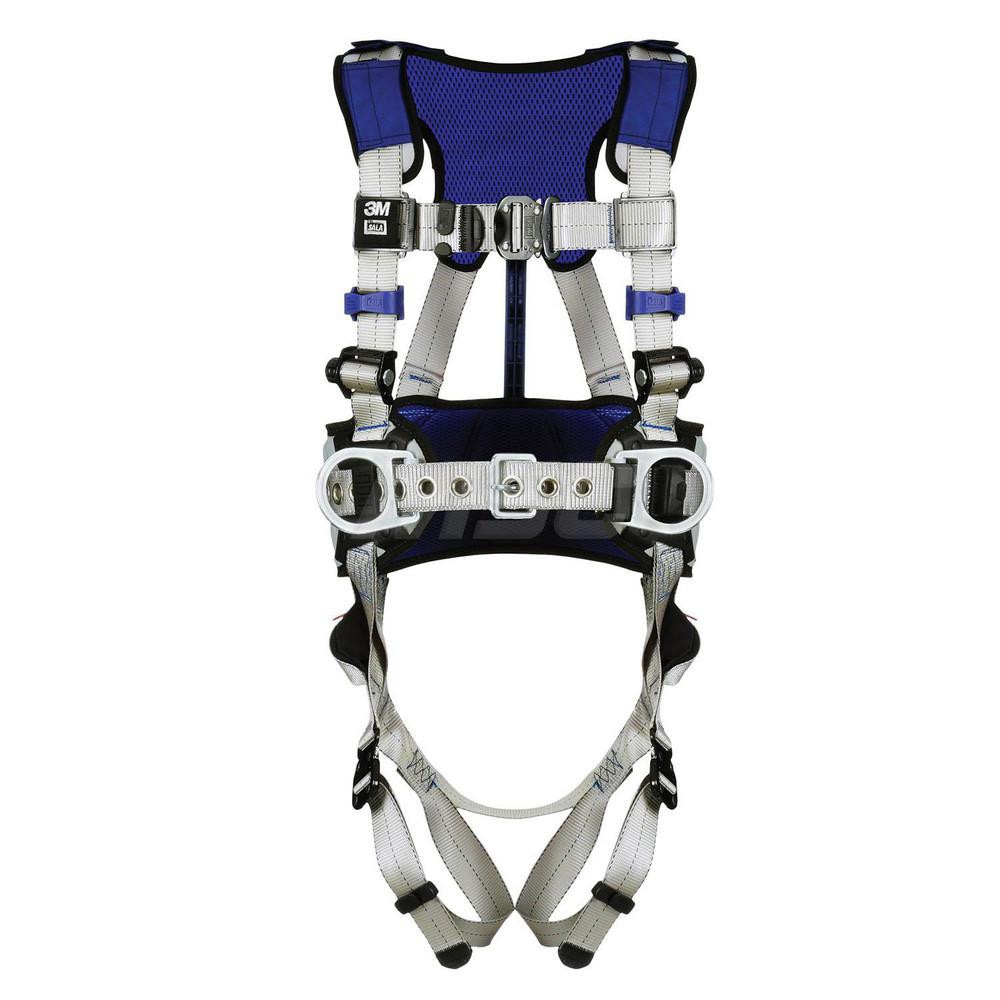 Fall Protection Harnesses: 420 Lb, Construction Style, Size X-Large, For Construction & Positioning, Back & Hips
