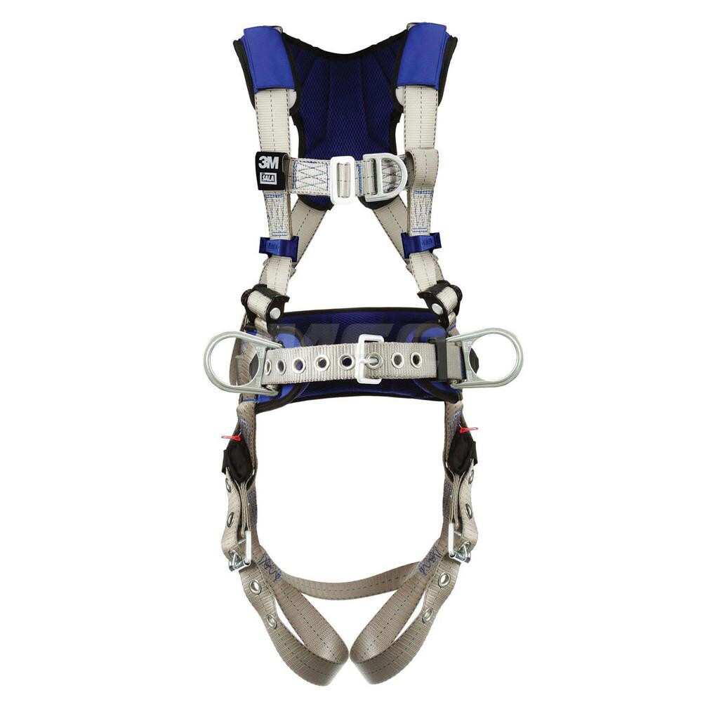 Fall Protection Harnesses: 420 Lb, Construction Style, Size Medium, For Climbing & Positioning, Back Front & Hips
