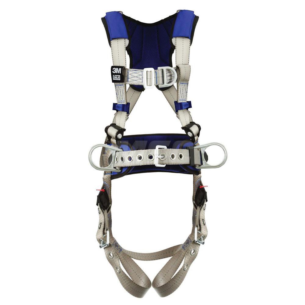 Fall Protection Harnesses: 420 Lb, Construction Style, Size 2X-Large, For Climbing & Positioning, Back Front & Hips