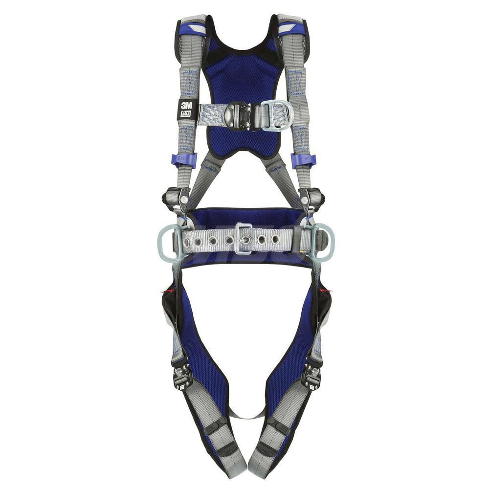 Fall Protection Harnesses: 420 Lb, Construction Style, Size X-Large, For Climbing & Positioning, Back Front & Hips