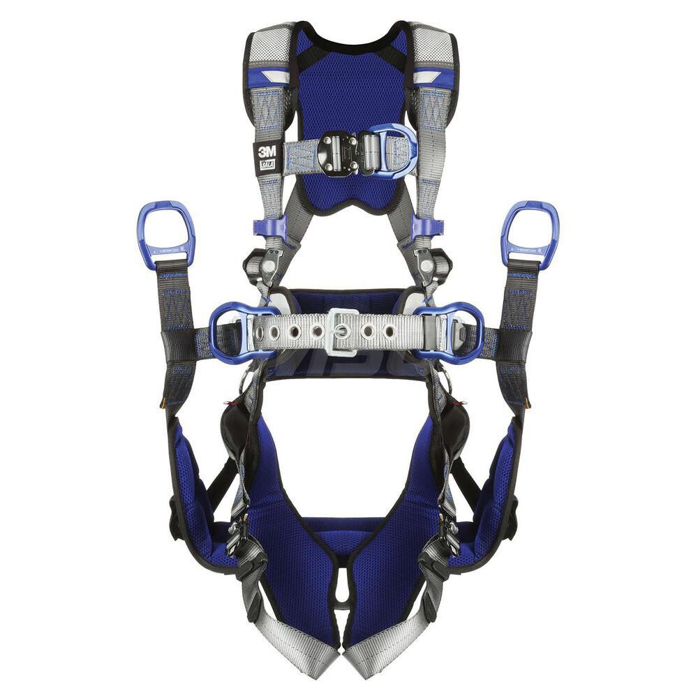 Fall Protection Harnesses: 420 Lb, Tower Climbers Style, Size X-Large, For Climbing, Back Front & Hips