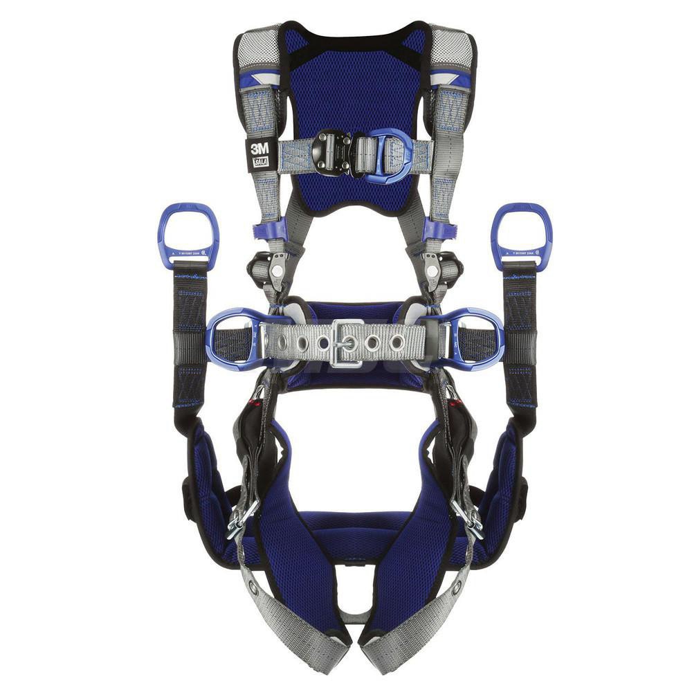 Fall Protection Harnesses: 420 Lb, Tower Climbers Style, Size X-Large, For Climbing, Back Front & Hips
