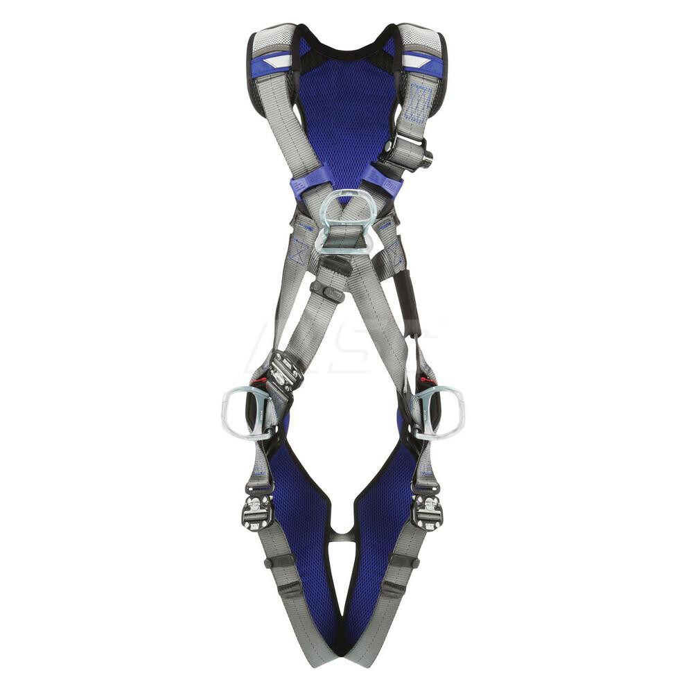 Fall Protection Harnesses: 420 Lb, Cross-Over Style, Size Large, For Climbing & Positioning, Back Front & Hips
