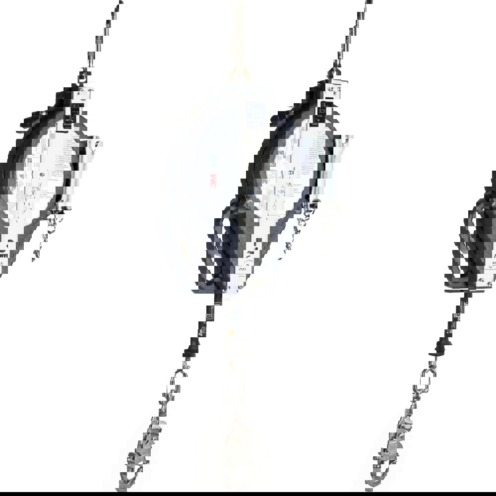 Self-Retracting Lanyards, Lifelines & Fall Limiters; Length (Feet): 50.000 ; Housing Material: Thermoplastic ; Unit Connector: Carabiner ; Extended Length: 50.00ft ; Capacity (Lb.): 310 ; Lifeline Material: Stainless Steel