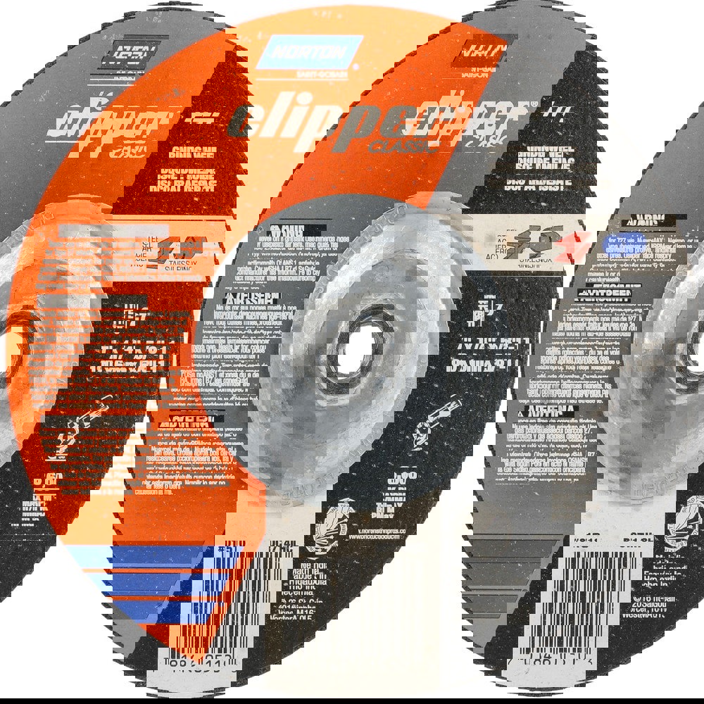Depressed-Center Wheels; Wheel Diameter (Inch): 7 ; Wheel Thickness (Inch): 1/4 ; Hole Thread Size: 5/8-11 ; Wheel Type: Type 27 ; Abrasive Material: Aluminum Oxide ; Connector Type: Threaded