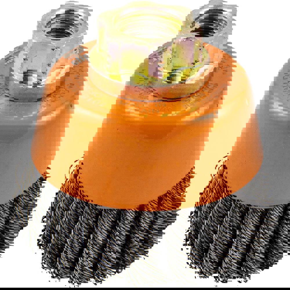 Cup Brushes; Brush Diameter (Decimal Inch): 2-3/4 ; Brush Type: Knotted ; Fill Material: Steel ; Arbor Type: Threaded Arbor ; Arbor Hole Thread Size: 5/8-11 ; Maximum Rpm: 15000