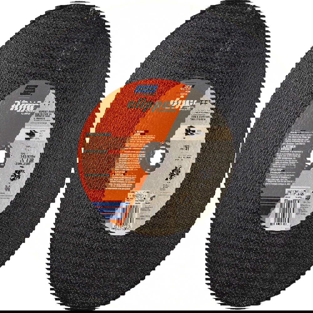 Cutoff Wheels; Wheel Diameter (Inch): 14 ; Wheel Thickness (Inch): 1/8 ; Hole Size: 20.00 ; Abrasive Material: Aluminum Oxide ; Reinforced: Reinforced ; Bond Type: Resinoid