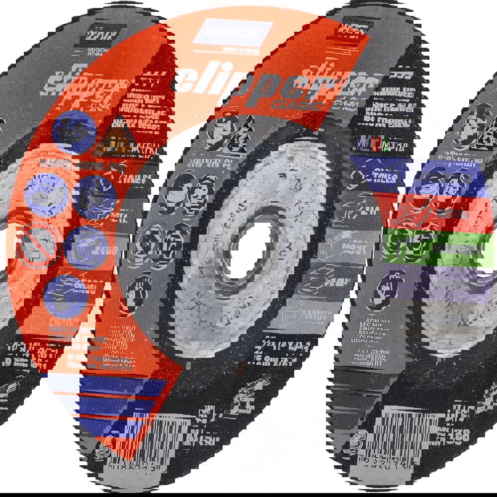 Depressed-Center Wheels; Wheel Diameter (Inch): 4-1/2 ; Wheel Thickness (Inch): 1/4 ; Hole Size: 5/8 (Inch); Wheel Type: Type 27 ; Abrasive Material: Aluminum Oxide; Silicon Carbide ; Maximum Rpm: 13580