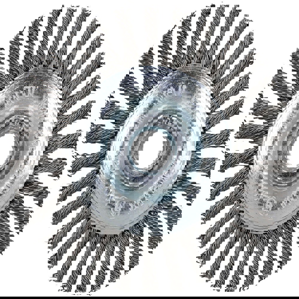 Wheel Brushes; Mount Type: Threaded ; Outside Diameter (Inch): 4 ; Arbor Hole Thread Size: 5/8-11 ; Fill Material: Stainless Steel ; Maximum Rpm: 12500 ; UNSPSC Code: 31191521