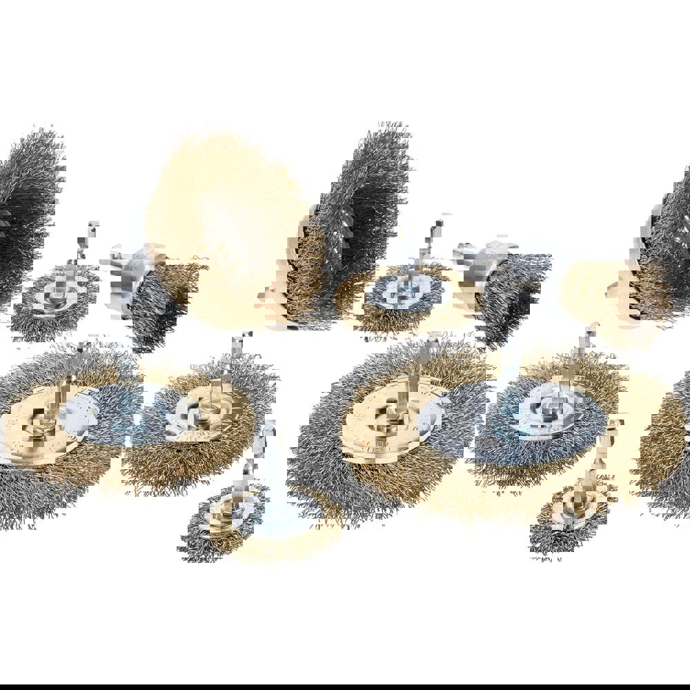 Wheel Brushes; Mount Type: Shank ; Shank Diameter (Inch): 1/4 ; Fill Material: Carbon Steel ; Maximum Rpm: 4500 ; UNSPSC Code: 31191521