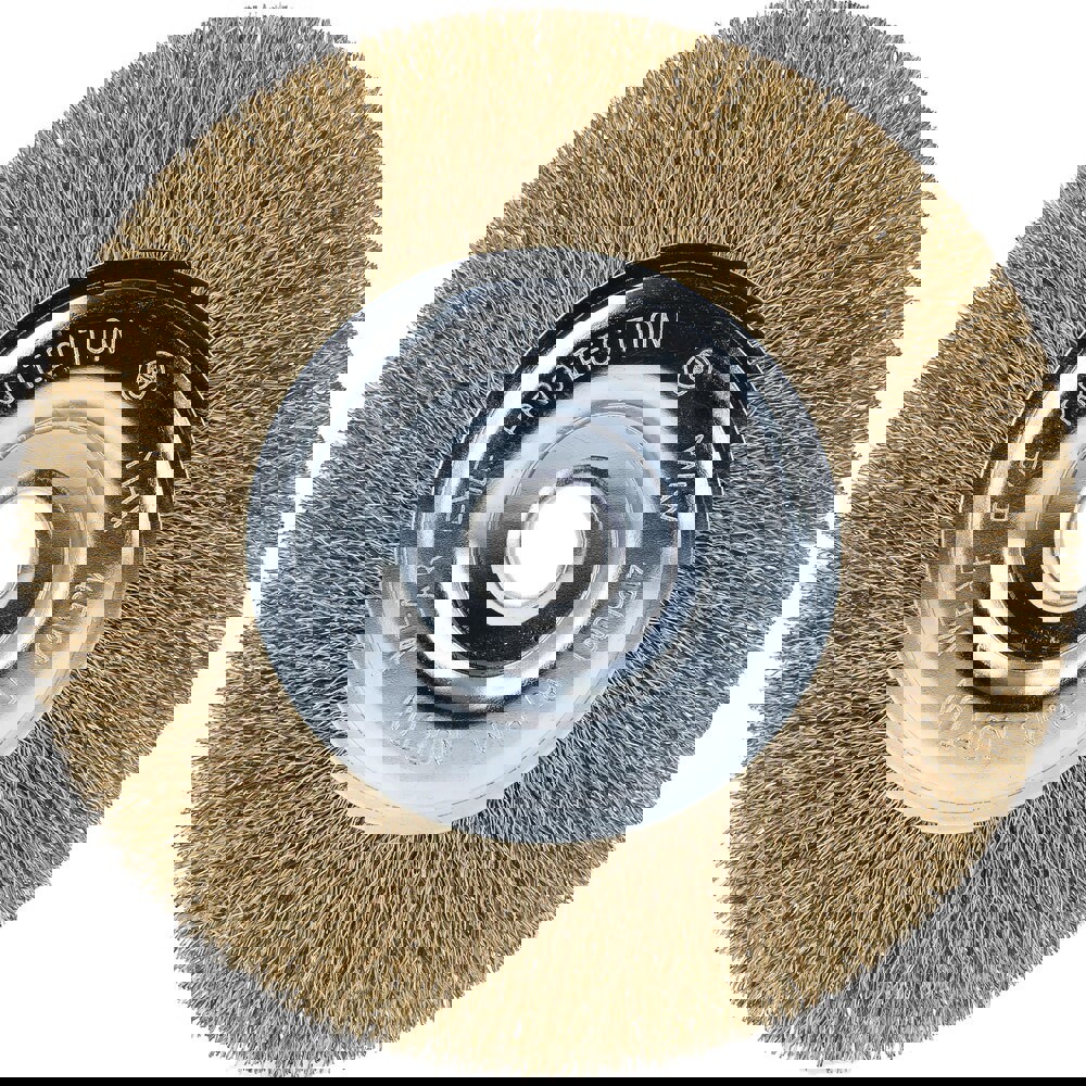 Wheel Brushes; Mount Type: Arbor Hole ; Outside Diameter (Inch): 6 ; Fill Material: Brass ; Maximum Rpm: 4500 ; UNSPSC Code: 31191521