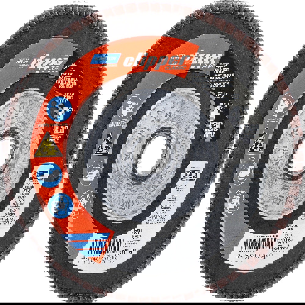 Flap Discs; Disc Diameter: 4-1/2 ; Center Hole Thread Size: 5/8-11 ; Flap Disc Type: Type 27 ; Grit: 60 ; Abrasive Material: Zirconia Alumina ; Attachment Type: Threaded Arbor Hole