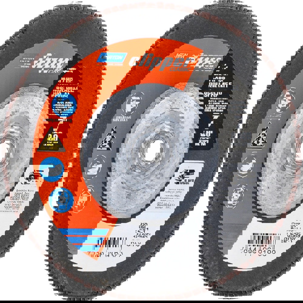 Flap Discs; Disc Diameter: 7 ; Center Hole Thread Size: 5/8-11 ; Flap Disc Type: Type 27 ; Grit: 80 ; Abrasive Material: Zirconia Alumina ; Attachment Type: Threaded Arbor Hole