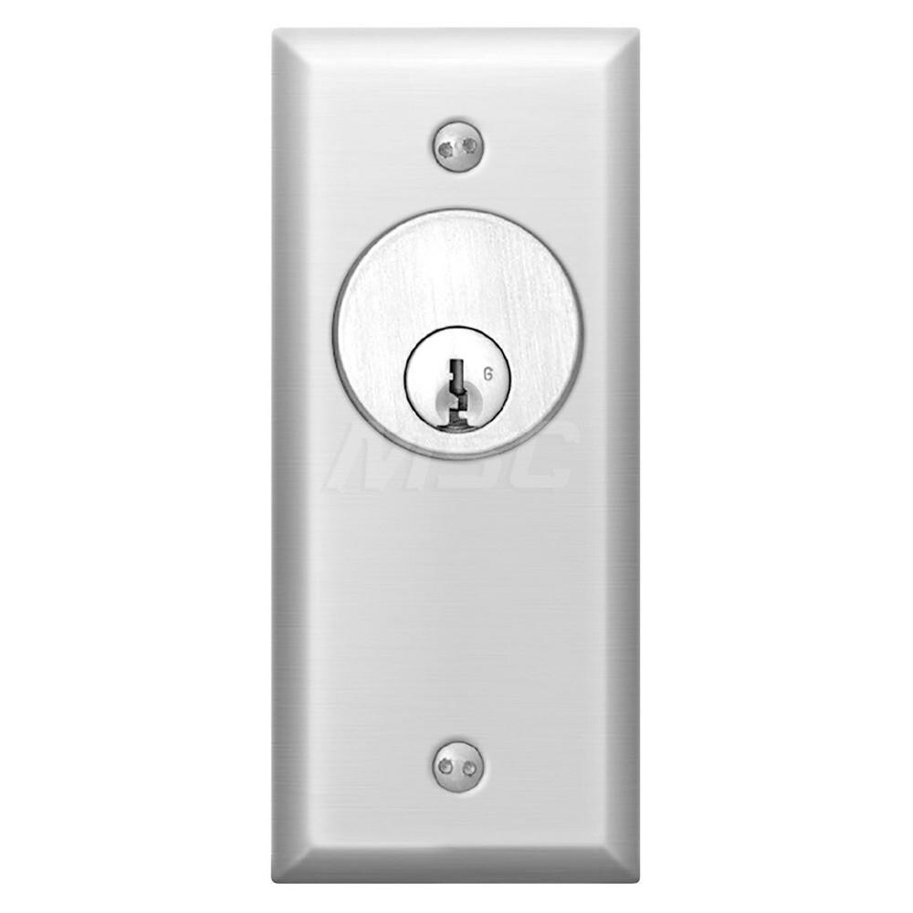 Key Switches; Switch Type: Flush Mount ; Switch Sequence: On-Off ; Contact Form: SPDT ; Actuator Type: Key; Switch ; Terminal Type: Screw ; Voltage: 12-24V AC/V DC