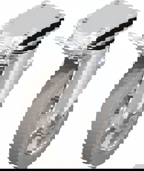 Swivel Top Plate Caster: Solid Rubber, 6-1/2