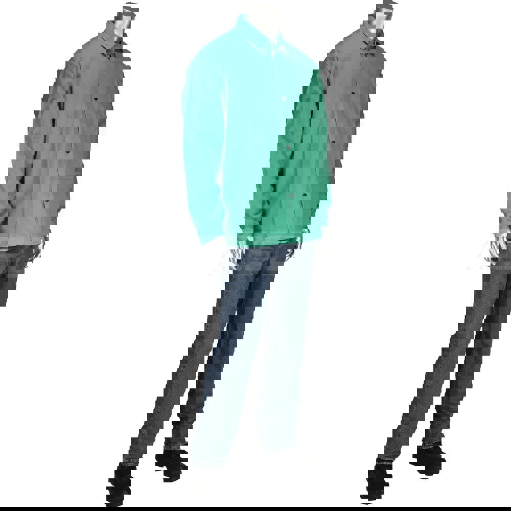 Jacket: Flame-Resistant & Welding, Size Large, Twill Cotton