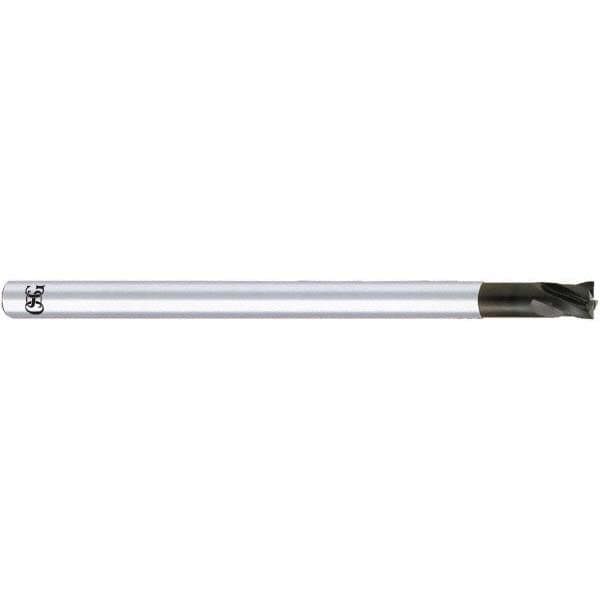 Square End Mill: 1/4'' Dia, 1/4'' LOC, 1/4'' Shank Dia, 4'' OAL, 4 Flutes, Solid Carbide