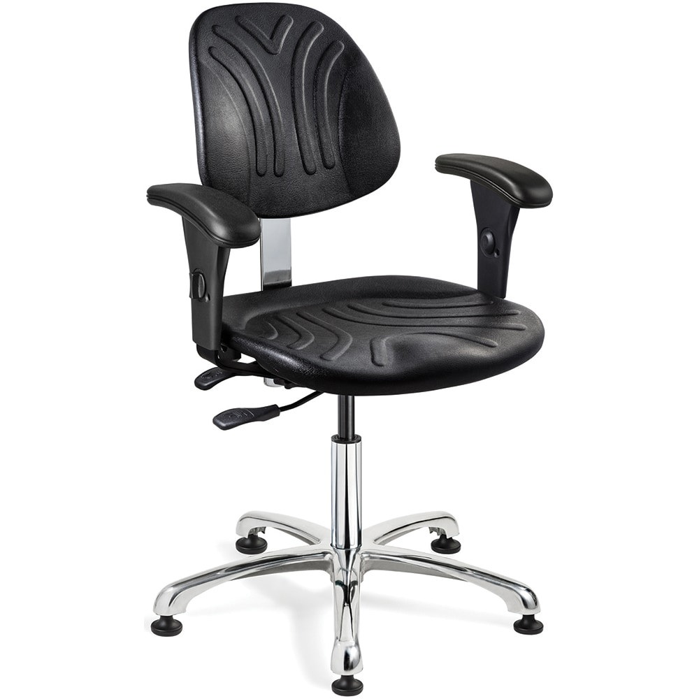 Task Chair: Polyurethane, Adjustable Height, Black
