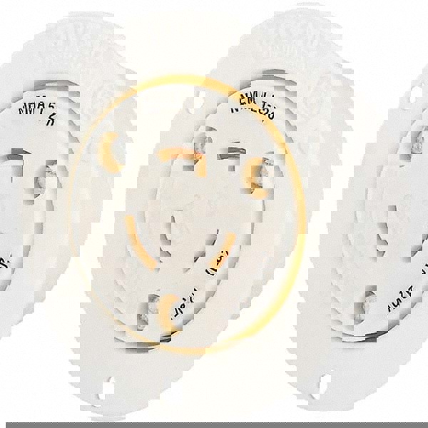 Twist Lock Receptacles; Receptacle/Part Type: Receptacle; Gender: Female; NEMA Configuration: L5-20R; Flange Style: Flanged; Amperage: 20 A; Voltage: 125 V ac; Number Of Poles: 2; Number Of Wires: 3; Maximum Cord Diameter: 16.60 mm; Resistance Features: I