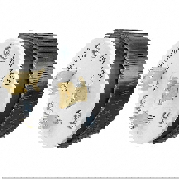 Locking Inlet: Plug, Industrial, L5-30P, 125V, Black & White