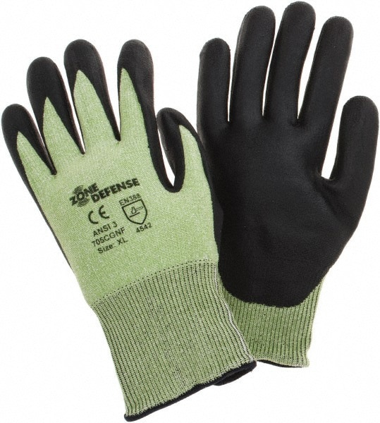 Cut, Puncture & Abrasion-Resistant Gloves: PiP 705CGNF, Size X-Large, ANSI Cut A3, ANSI Puncture 3, Nitrile, PolyKor