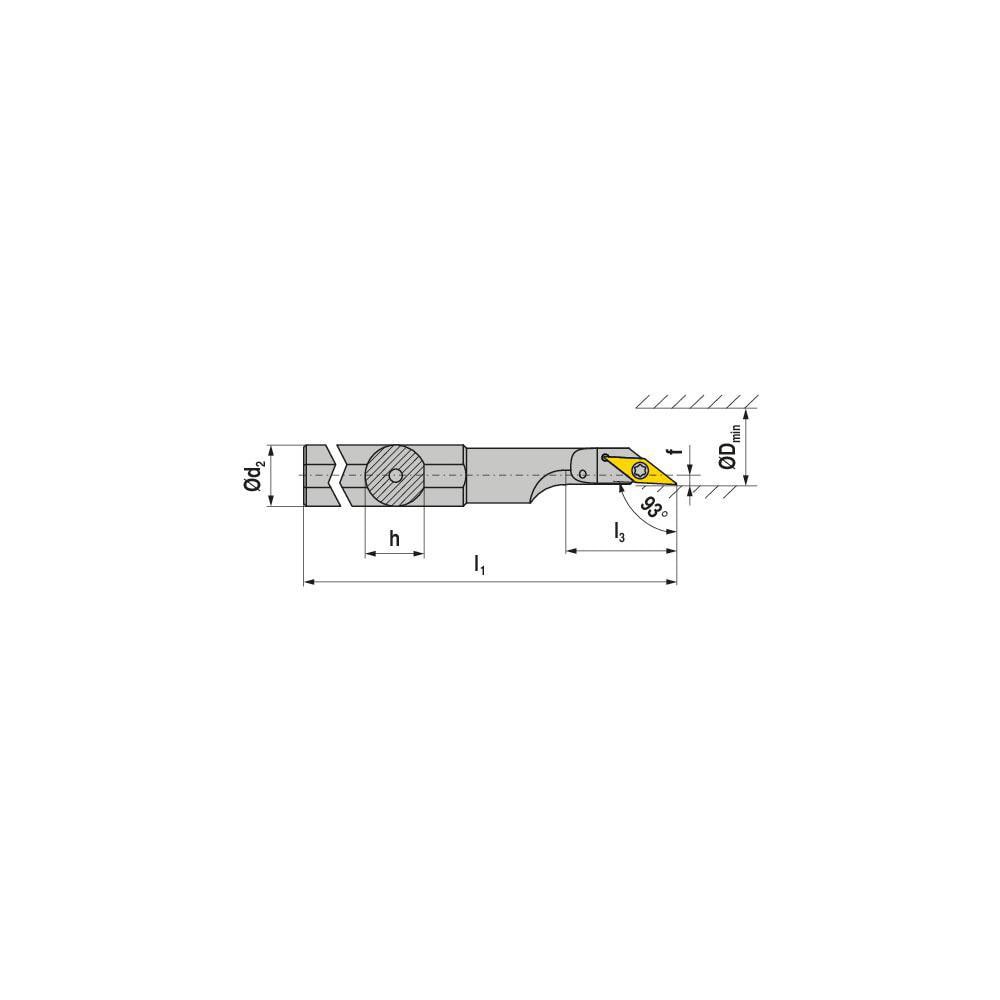 Indexable Boring Bars; Minimum Bore Diameter (mm): 28.00 ; Maximum Bore Depth (Decimal Inch): 1.7323 ; Toolholder Style: SVJCL ; Tool Material: Steel ; Shank Diameter (Decimal Inch): 25.0000 ; Shank Diameter (mm): 25.00