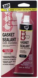 Elastic Sealant: 2.8 oz Tube, Black, RTV Silicone