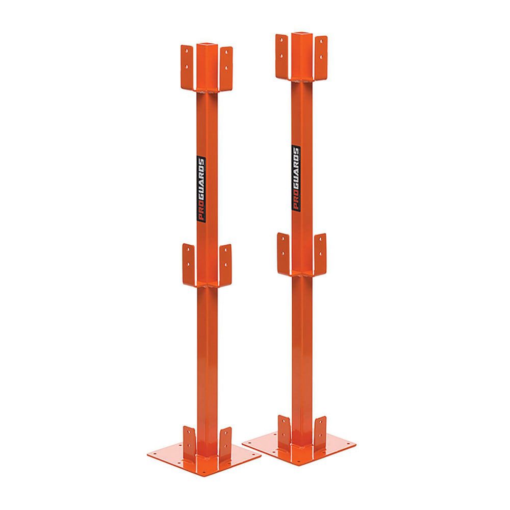 Traffic Guard Rail Mount Post: Temporary Mount, Steel, Yellow